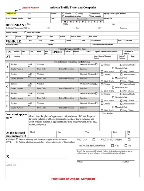 Arizona Traffic Ticket and Complaint (ATTC) .